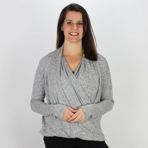 Gray Wrap Sweater Top